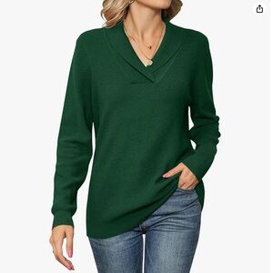 Ivicoer Long Sleeve V Neck Pullover Knitted Sweater